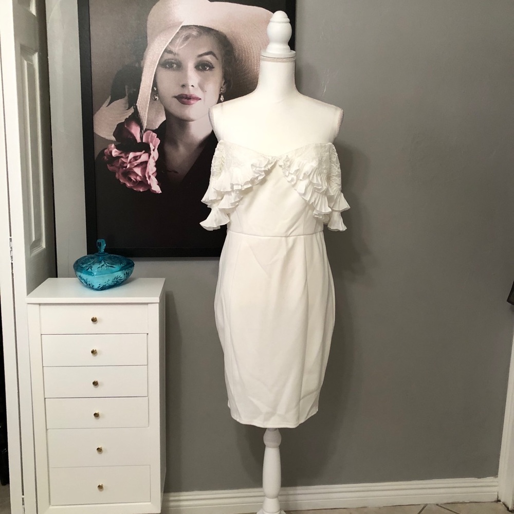 Strapless white dress
